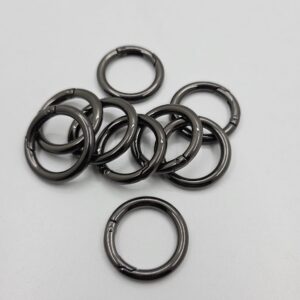 Argolla Mosqueton de metal circular Grande - Negro