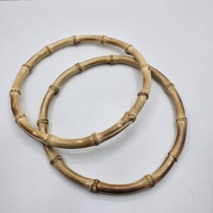 Par de asas de bambú natural circulares
