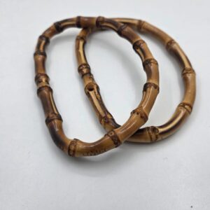 Par de asas de bambú ovalada habano