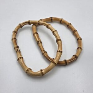 Par de asas de bambú natural ovalada
