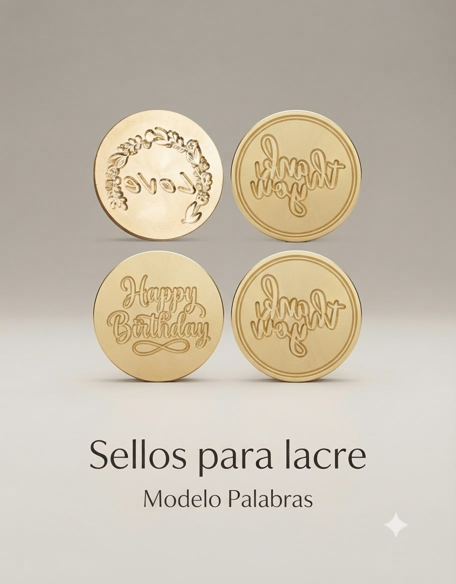 Sellos de latón 2.5cm Palabras